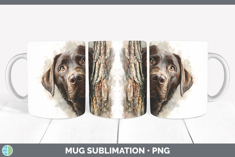 GorgeousDogs 02 Tree Peek Mug Wrap design.