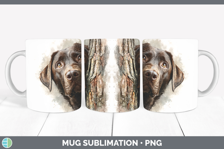 Labrador Retriever Dogs 02 Tree Peek Mug Wrap Sublimation De
