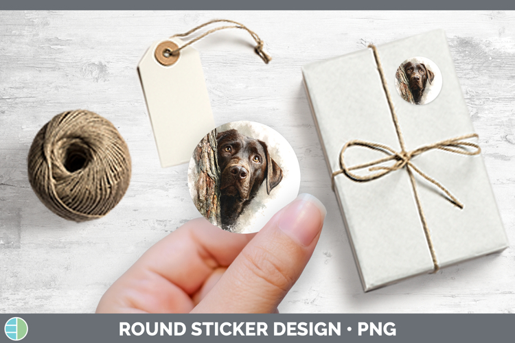 Labrador Retriever Dogs 02 Tree Peek Stickers Design