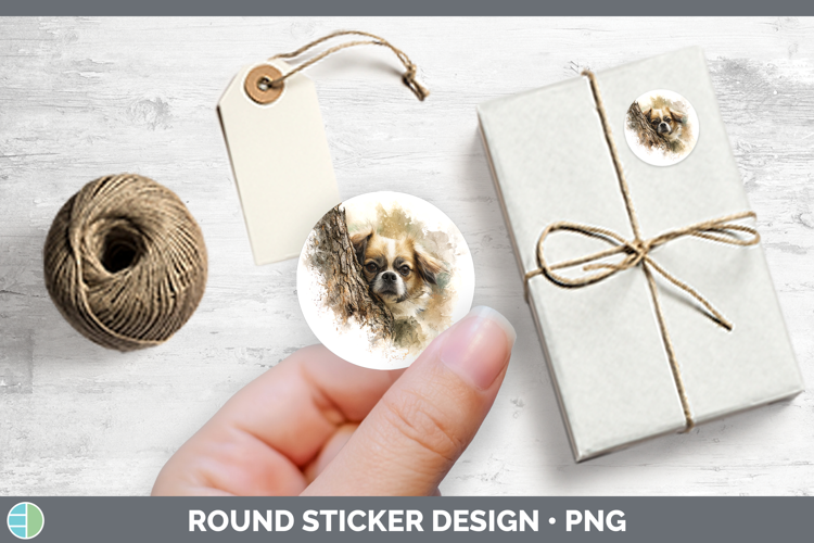 Pekingese Dogs 02 Tree Peek Stickers Design