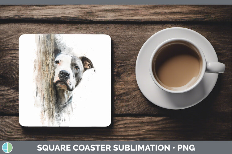 GorgeousDogs 02 Tree Peek Square Coaster design.