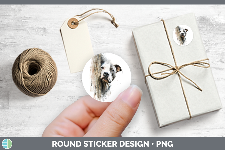 Pit Bull Dogs 02 Tree Peek Stickers Design