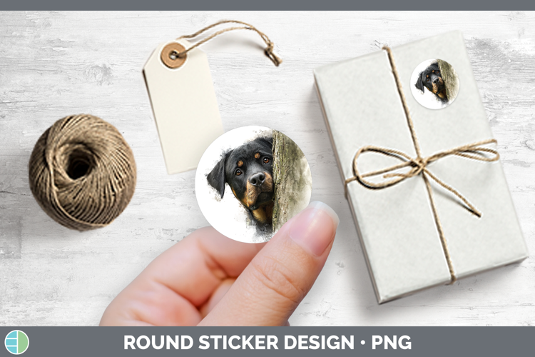 Rottweiler Dogs 02 Tree Peek Stickers Design
