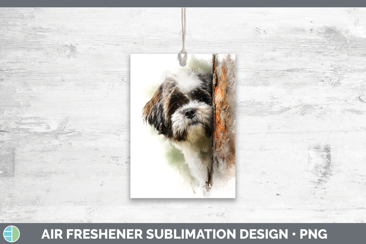 Shih Tzu Dogs 02 Tree Peek Air Freshener Sublimation Design