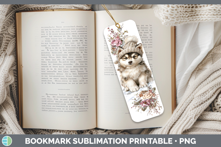 Alaskan Malamute Dogs 02 Winter Knit Hat Bookmark Sublimatio
