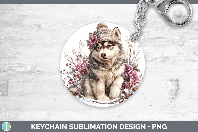 GorgeousDogs 02 Winter Knit Hat Keychain design.