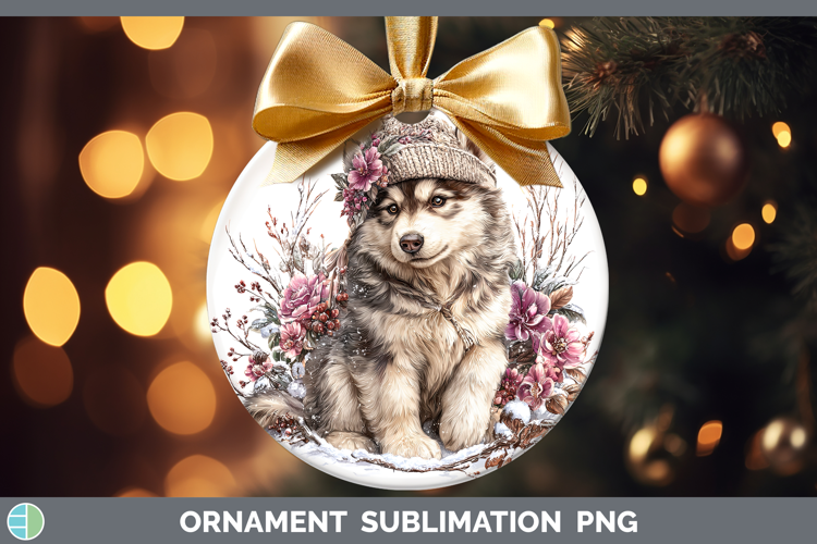 Alaskan Malamute Dogs 02 Winter Knit Hat Ornament Sublimatio