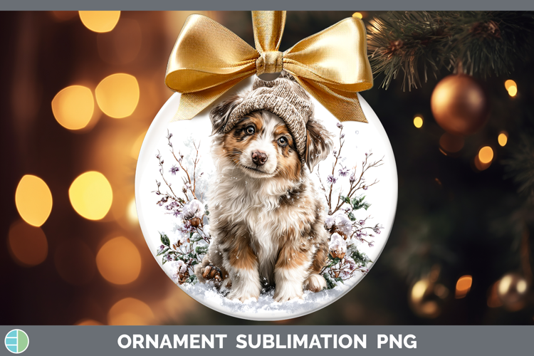 Australian Shepherd Dogs 02 Winter Knit Hat Ornament Sublima