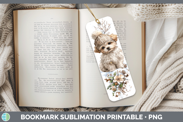 Bichon Frise Dogs 02 Winter Knit Hat Bookmark Sublimation De