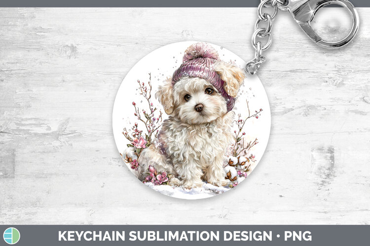 GorgeousDogs 02 Winter Knit Hat Keychain design.