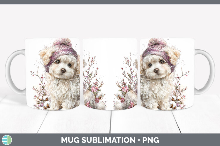 GorgeousDogs 02 Winter Knit Hat Mug Wrap design.