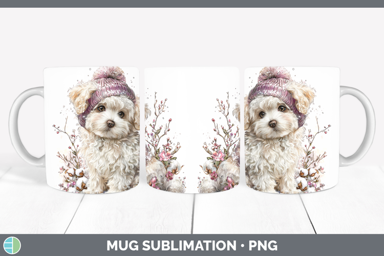 Bichon Frise Dogs 02 Winter Knit Hat Mug Wrap Sublimation De