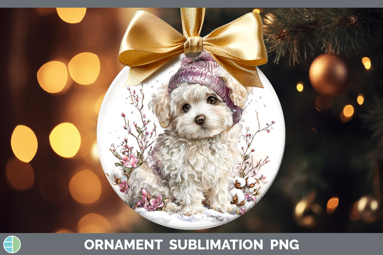 Bichon Frise Dogs 02 Winter Knit Hat Ornament Sublimation De
