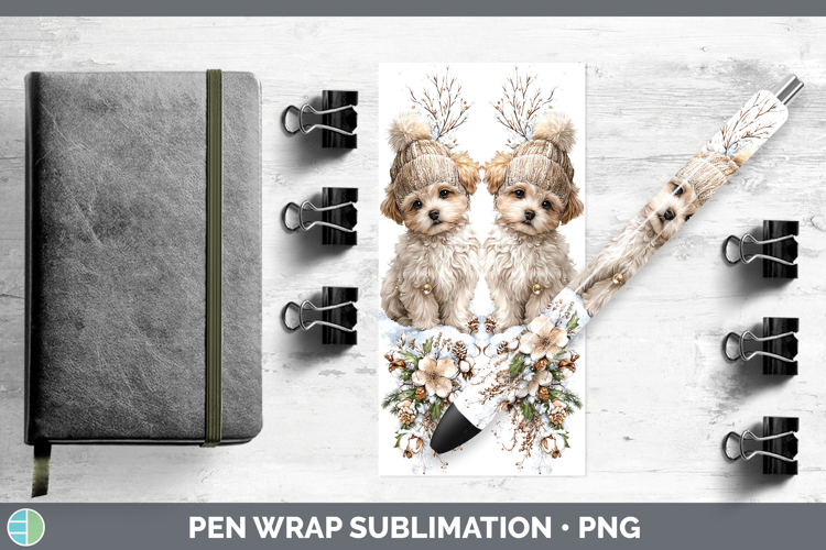 Bichon Frise Dogs 02 Winter Knit Hat Pen Wrap Sublimation De
