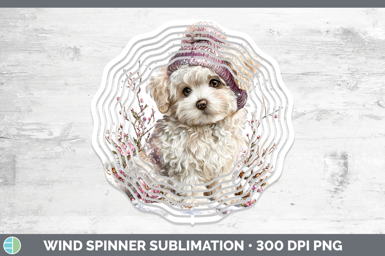Bichon Frise Dogs 02 Winter Knit Hat Wind Spinner Sublimatio