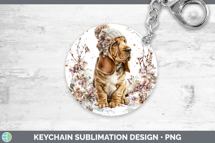 Bloodhound Dogs 02 Winter Knit Hat Keychain Sublimation Desi