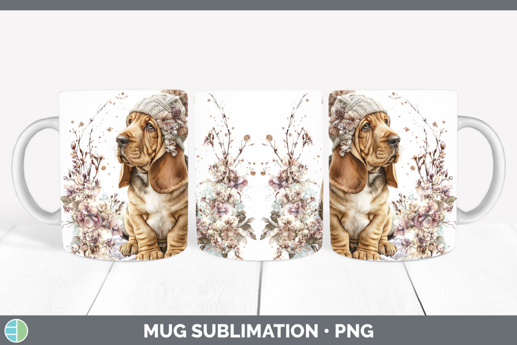 Bloodhound Dogs 02 Winter Knit Hat Mug Wrap Sublimation Desi