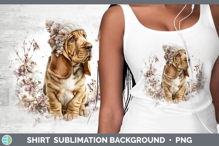 Bloodhound Dogs 02 Winter Knit Hat Shirt Sublimation Design