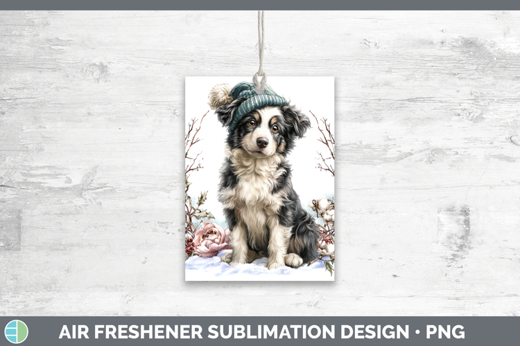 Border Collie Dogs 02 Winter Knit Hat Air Freshener Sublimat