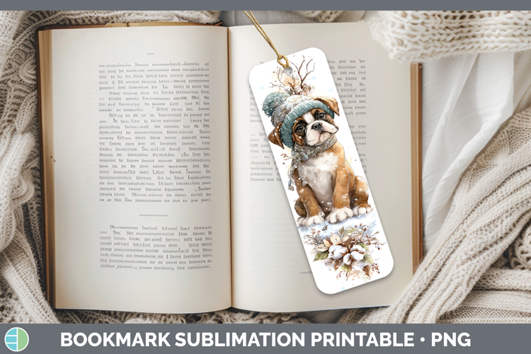 Boxer Dogs 02 Winter Knit Hat Bookmark Sublimation Design