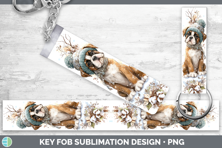 Boxer Dogs 02 Winter Knit Hat Key Fob Sublimation Design
