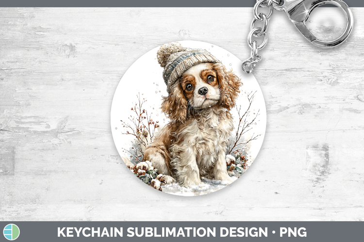 Cavalier King Charles Spaniel Dogs 02 Winter Knit Hat Keycha