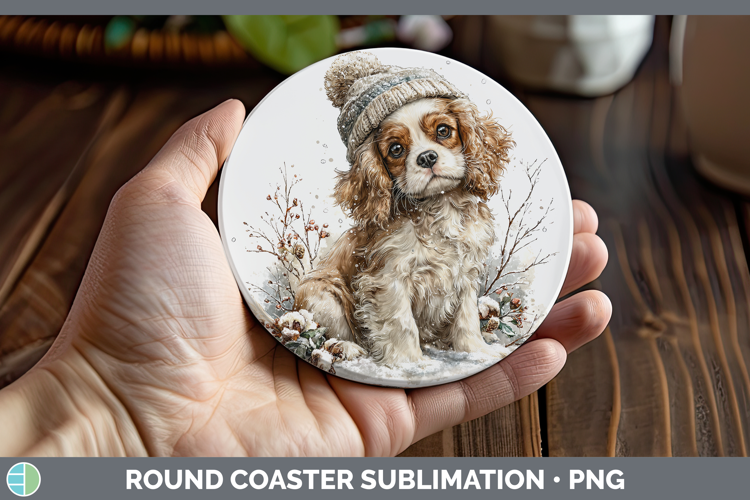 Cavalier King Charles Spaniel Dogs 02 Winter Knit Hat Round