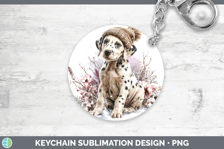 Dalmatian Dogs 02 Winter Knit Hat Keychain Sublimation Desig