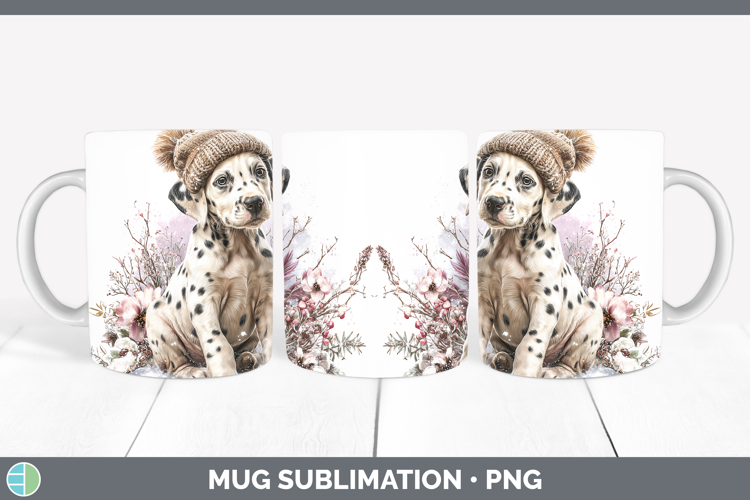 Dalmatian Dogs 02 Winter Knit Hat Mug Wrap Sublimation Desig