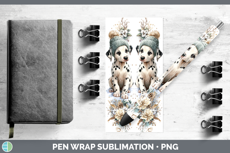 Dalmatian Dogs 02 Winter Knit Hat Pen Wrap Sublimation Desig