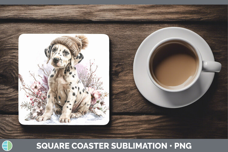 GorgeousDogs 02 Winter Knit Hat Square Coaster design.