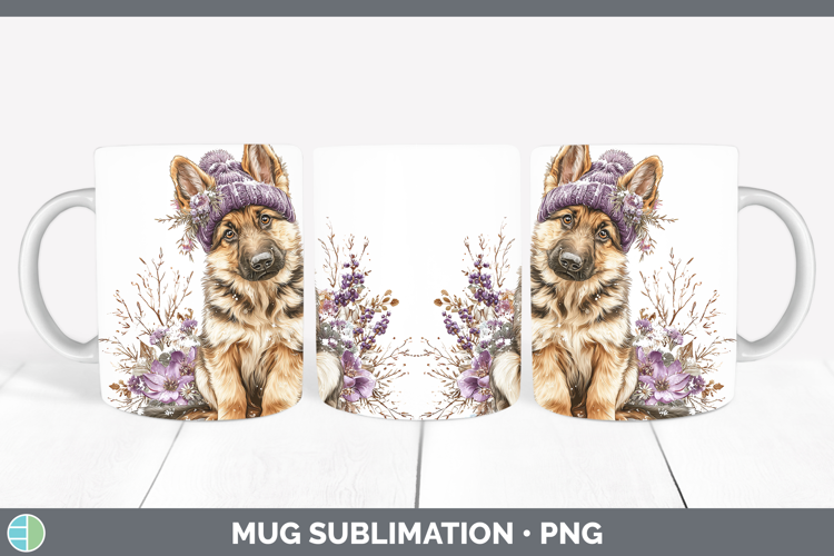 German Shepherd Dogs 02 Winter Knit Hat Mug Wrap Sublimation