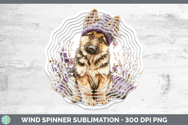German Shepherd Dogs 02 Winter Knit Hat Wind Spinner Sublima