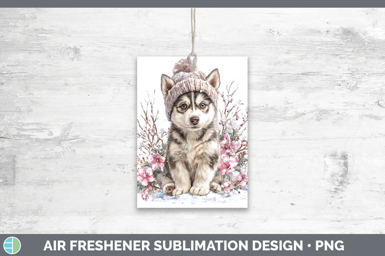 Husky Dogs 02 Winter Knit Hat Air Freshener Sublimation Desi