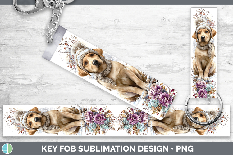 Labrador Retriever Dogs 02 Winter Knit Hat Key Fob Sublimati