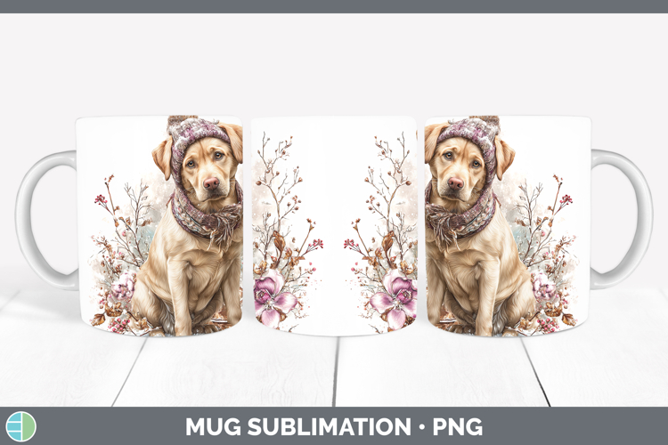 Labrador Retriever Dogs 02 Winter Knit Hat Mug Wrap Sublimat