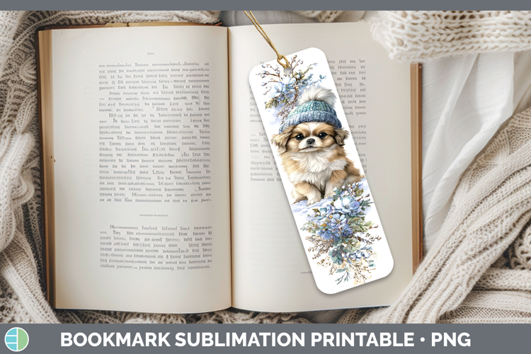 Pekingese Dogs 02 Winter Knit Hat Bookmark Sublimation Desig