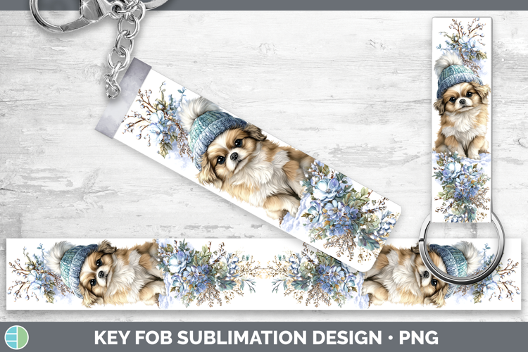 Pekingese Dogs 02 Winter Knit Hat Key Fob Sublimation Design