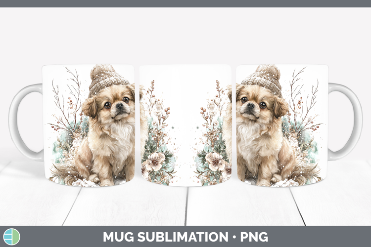 Pekingese Dogs 02 Winter Knit Hat Mug Wrap Sublimation Desig