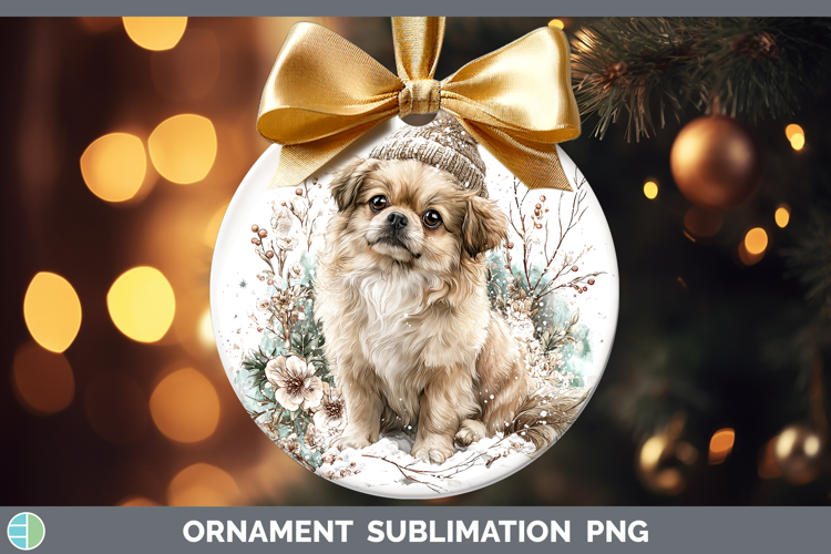 Pekingese Dogs 02 Winter Knit Hat Ornament Sublimation Desig