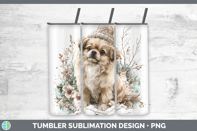 Pekingese Dogs 02 Winter Knit Hat Tumbler Sublimation Design