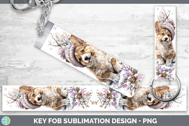 Pembrook Corgi Dogs 02 Winter Knit Hat Key Fob Sublimation D