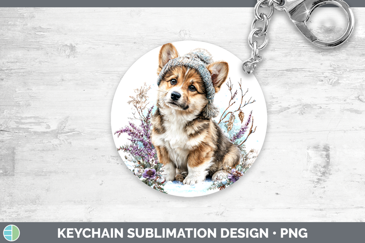 Pembrook Corgi Dogs 02 Winter Knit Hat Keychain Sublimation