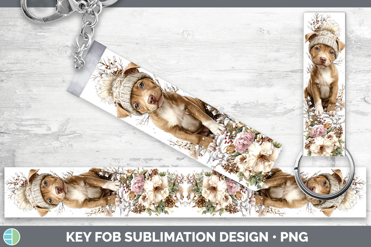 Pit Bull Dogs 02 Winter Knit Hat Key Fob Sublimation Design