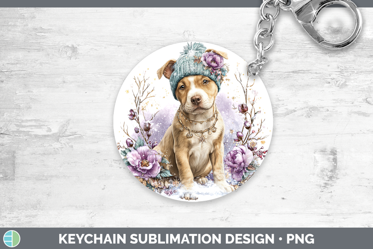 Pit Bull Dogs 02 Winter Knit Hat Keychain Sublimation Design