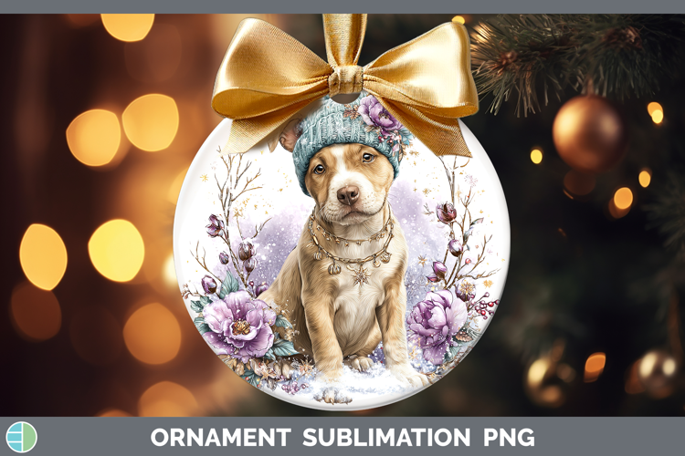 Pit Bull Dogs 02 Winter Knit Hat Ornament Sublimation Design