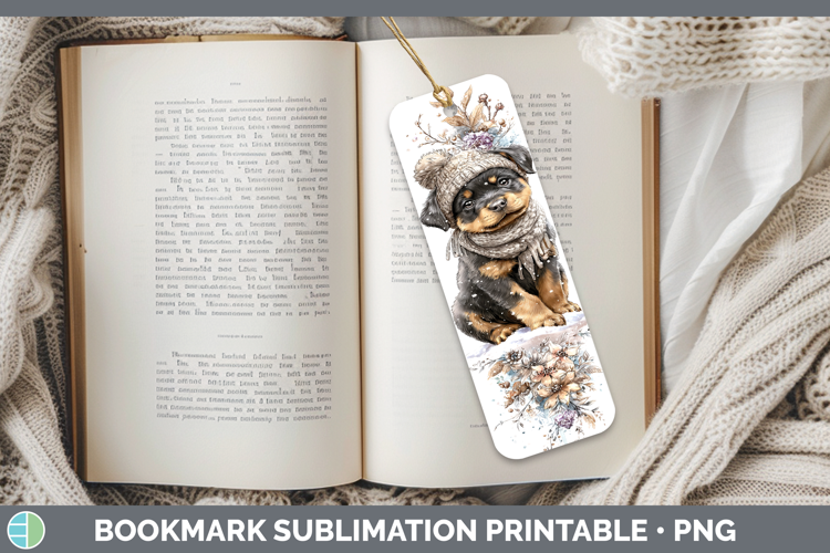 Rottweiler Dogs 02 Winter Knit Hat Bookmark Sublimation Desi