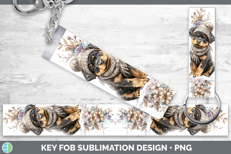 Rottweiler Dogs 02 Winter Knit Hat Key Fob Sublimation Desig