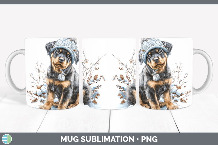 Rottweiler Dogs 02 Winter Knit Hat Mug Wrap Sublimation Desi
