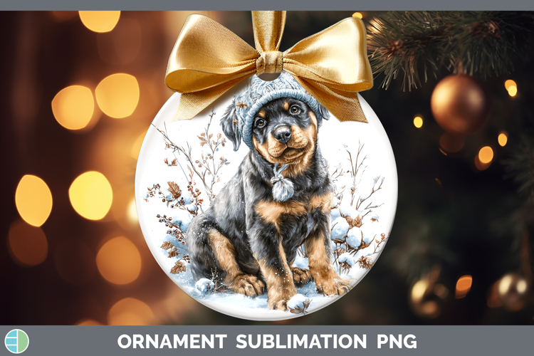 Rottweiler Dogs 02 Winter Knit Hat Ornament Sublimation Desi